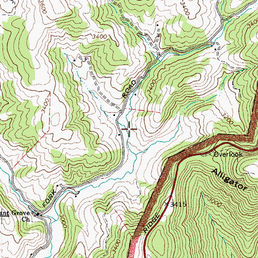 Topographic Map of Petty Mill (historical), NC