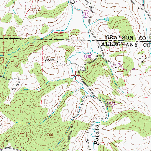 Topographic Map of Phipps Mill (historical), NC