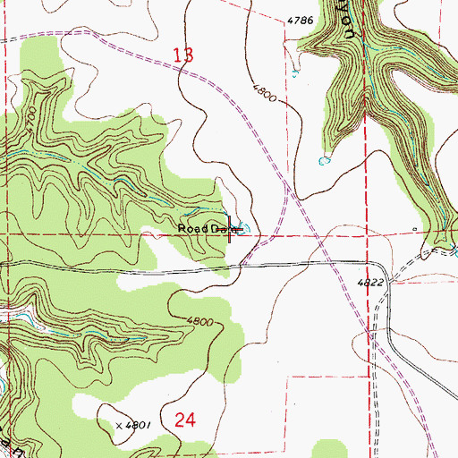 Topographic Map of Road Dam, CO