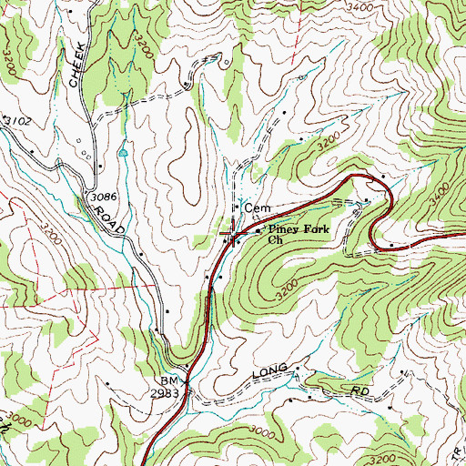 Topographic Map of Pine Fork, NC