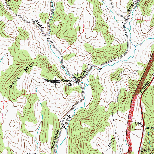 Topographic Map of Pleasant Grove, NC