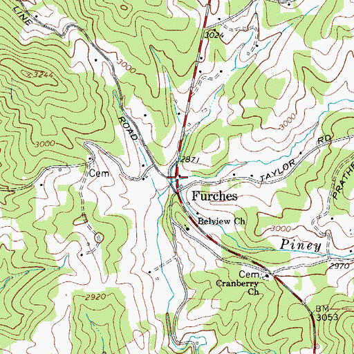 Topographic Map of Pruitt Mill (historical), NC