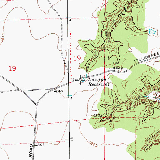 Topographic Map of Lawson Reservoir, CO
