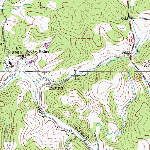 Topographic Map of Pugh Mill (historical), NC