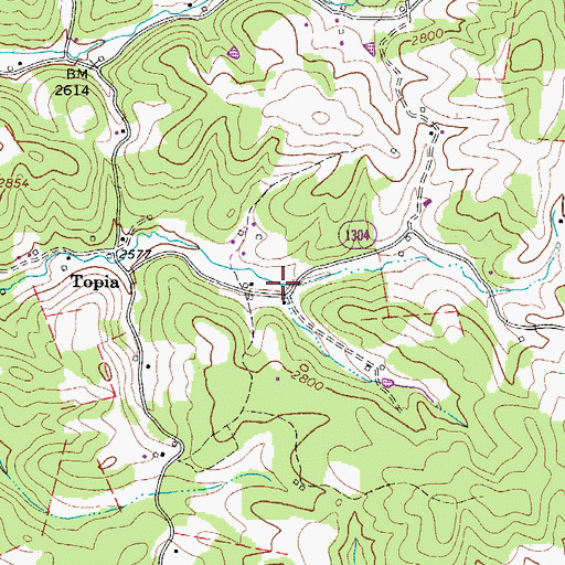 Topographic Map of Pugh Mill (historical), NC