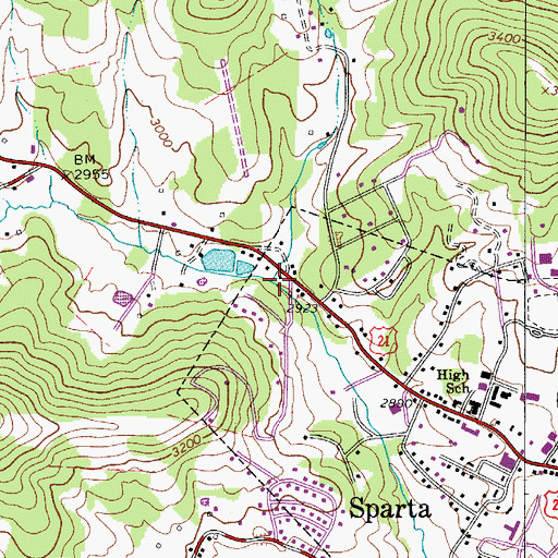 Topographic Map of Spicer Mill (historical), NC