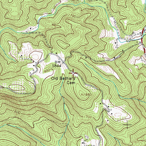Topographic Map of Bethany Church (historical), NC