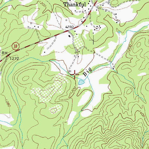 Topographic Map of Broyhills Mill (historical), NC