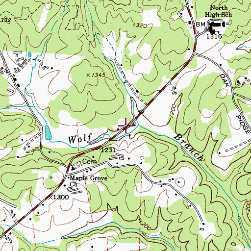 Topographic Map of Covenant Church (historical), NC