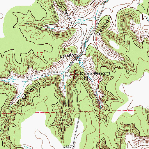 Topographic Map of Dave Wright Hill, CO