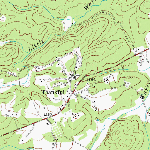 Topographic Map of Thankful School, NC