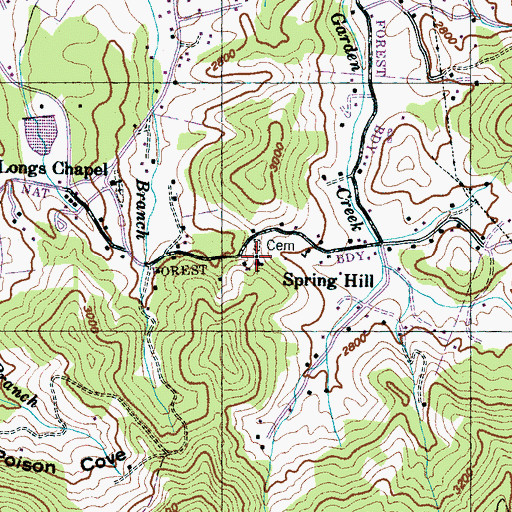 Topographic Map of Spring Hill Baptist Church, NC