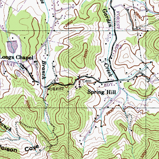 Topographic Map of Spring Hill Cemetery, NC