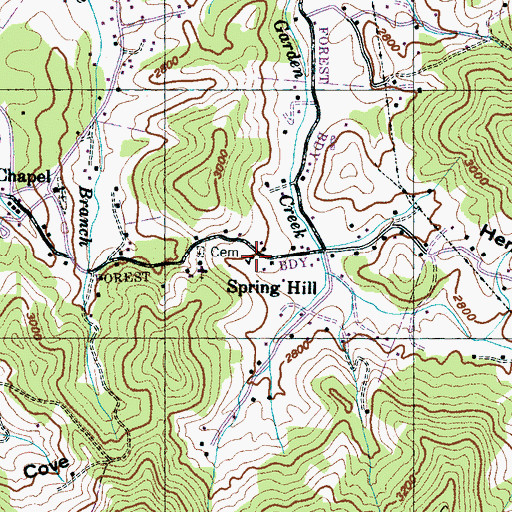 Topographic Map of Spring Hill School (historical), NC