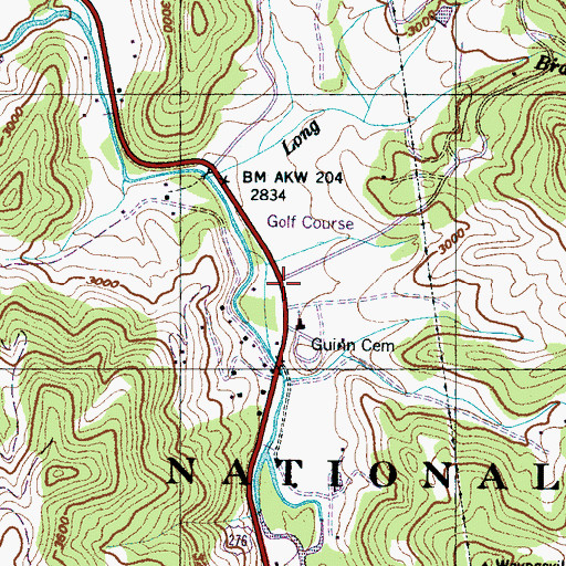 Topographic Map of Springdale (historical), NC