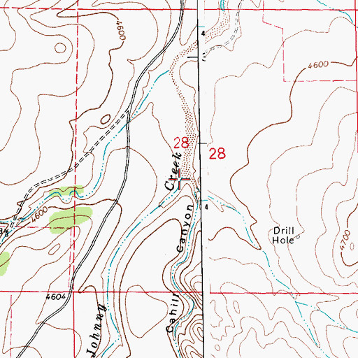 Topographic Map of Cahill Canyon, CO