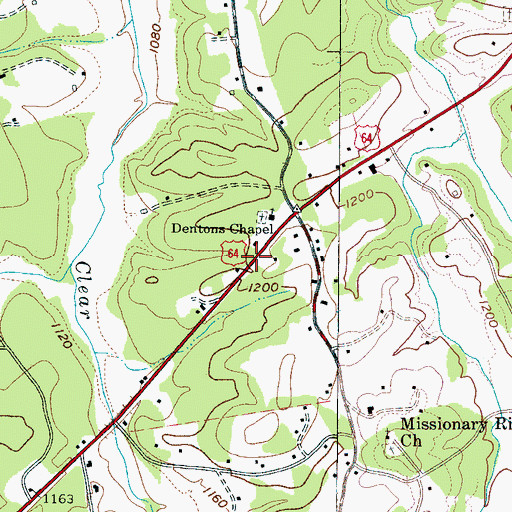 Topographic Map of Pinedale School (historical), NC