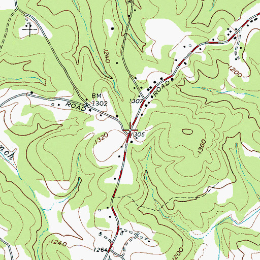 Topographic Map of Rollins (historical), NC