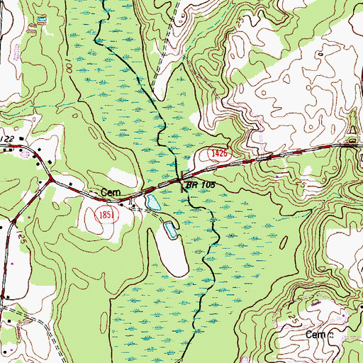 Topographic Map of Faircloths Bridge, NC