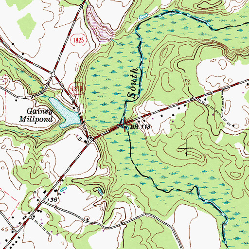 Topographic Map of Maxwell Bridge, NC