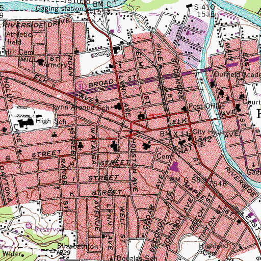 Topographic Map of Grace Baptist Church, TN