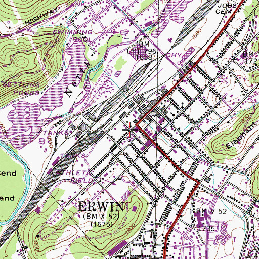Topographic Map of Church of Christ, TN