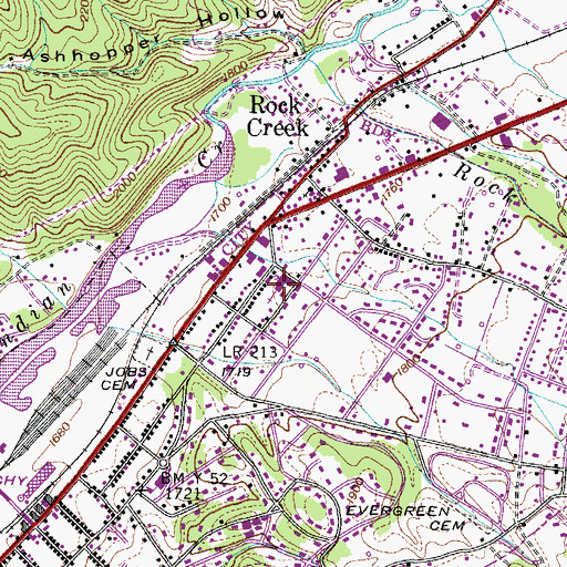 Topographic Map of Ninth Street Baptist Church, TN