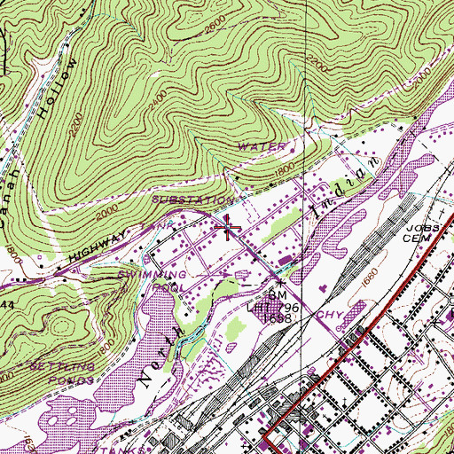 Topographic Map of Canah School (historical), TN