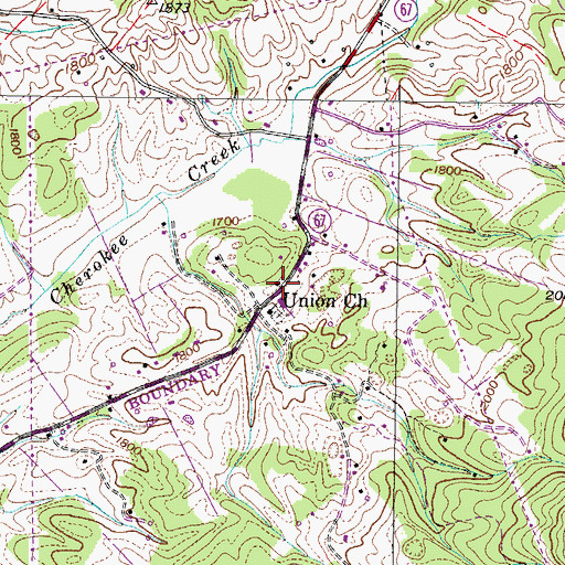 Topographic Map of New Era School (historical), TN