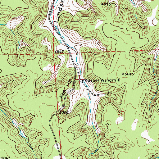Topographic Map of Barber Windmill, CO