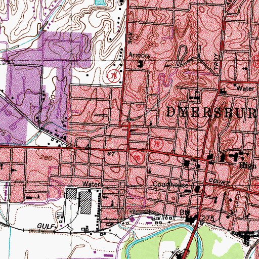 Topographic Map of Church of the Holy Angels, TN
