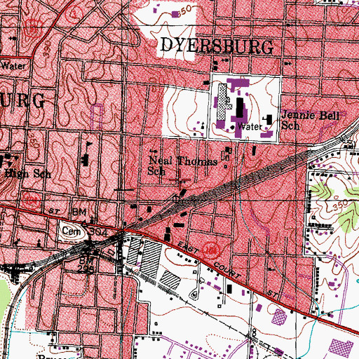 Topographic Map of Church of the Lord Jesus Christ, TN