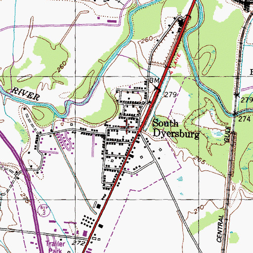 Topographic Map of Collins Chapel Methodist Church, TN