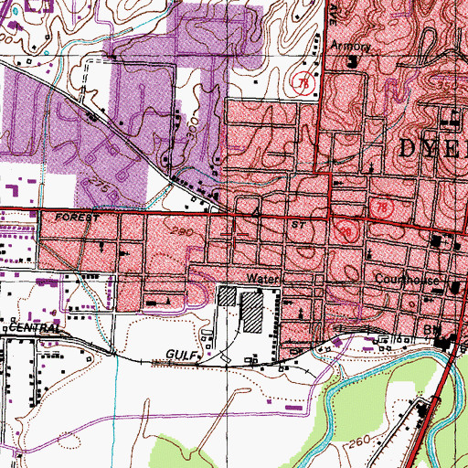 Topographic Map of First Pentecostal Church, TN