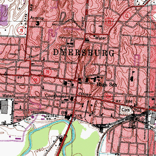 Topographic Map of First United Methodist Church, TN