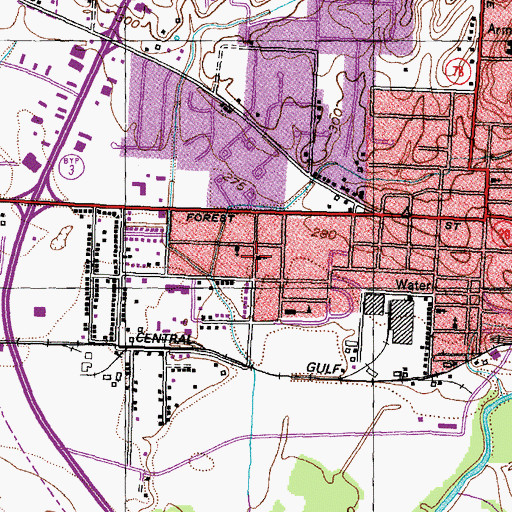 Topographic Map of Pilgrim Rest Baptist Church, TN