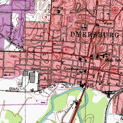 Topographic Map of Saint Marys Episcopal Church, TN