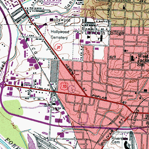 Topographic Map of Johnson Memorial Presbyterian Church, TN
