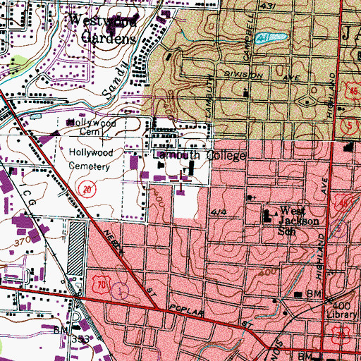 Topographic Map of Joseph Reeves Hyde Science Hall, TN