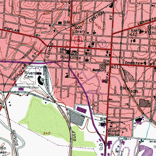 Topographic Map of Liberty Street Christian Methodist Episcopal Church, TN