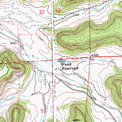 Topographic Map of Funk Reservoir, CO