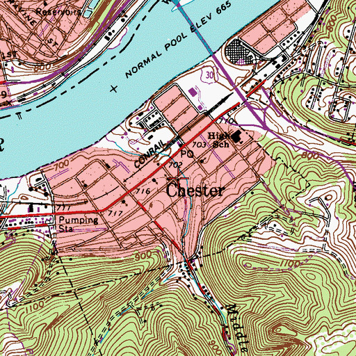 Topographic Map of Saint Matthews Episcopal Church, WV