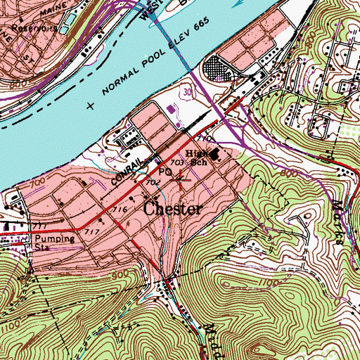 Topographic Map of Westminster United Church, WV