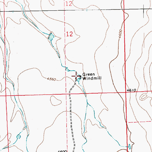 Topographic Map of Green Windmill, CO