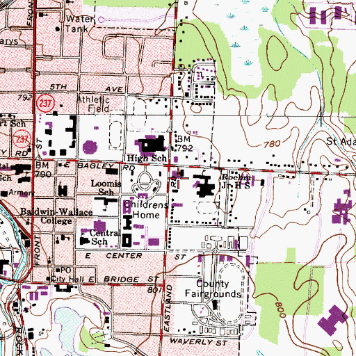 Topographic Map of Saint Pauls Lutheran Church, OH
