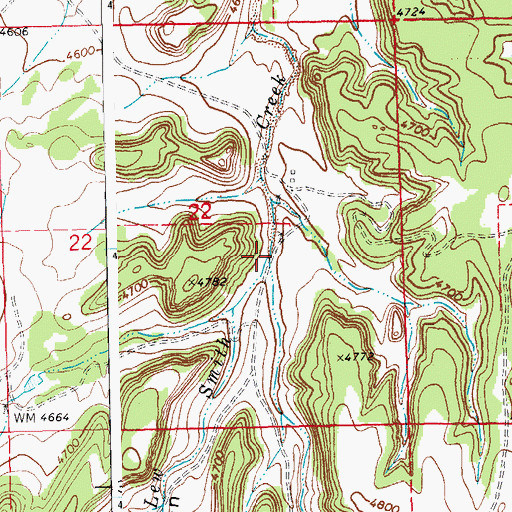 Topographic Map of Aunt Jane Canyon, CO