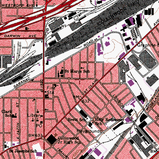 Topographic Map of Slovenia Hall, OH