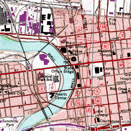 Topographic Map of Broad Street Bridge, OH