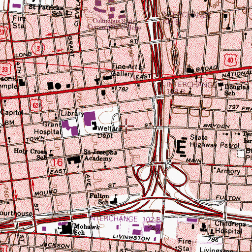 Topographic Map of Heritage Museum of Kappa Kappa Gamma, OH