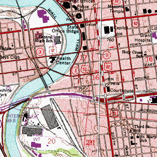 Topographic Map of Old State Arsenal (historical), OH